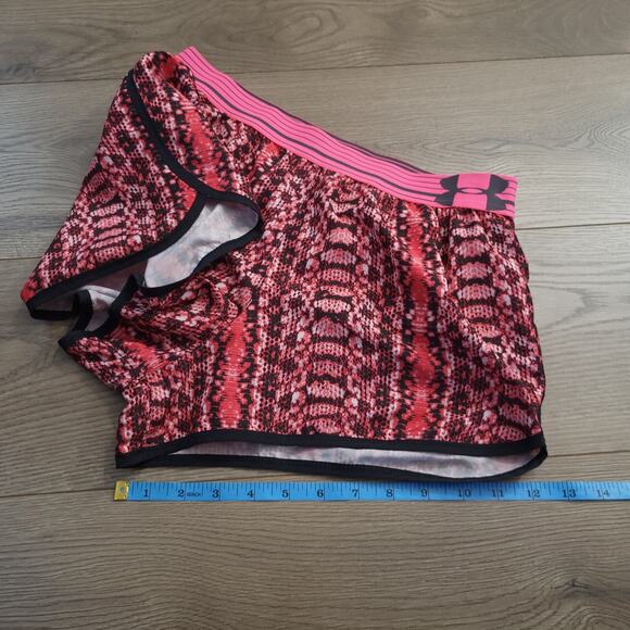 Under Armour Shorts Women Small Pink Black Athletic Athleisure Moisture Wicking - Picture 6 of 7